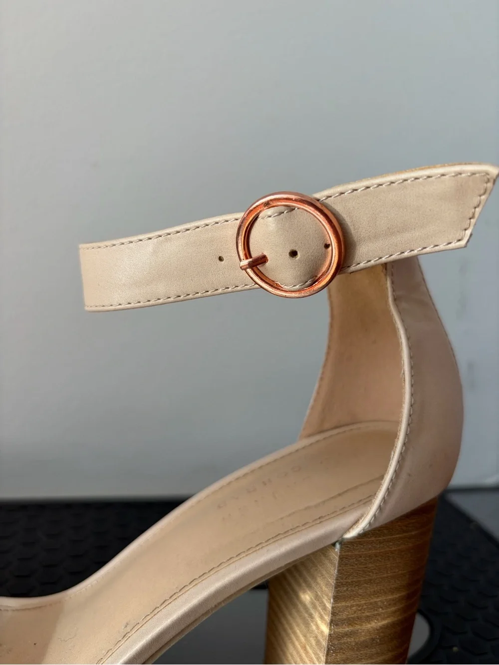 LC Lauren Conrad Tan Braided Strap Block Heel Sandals